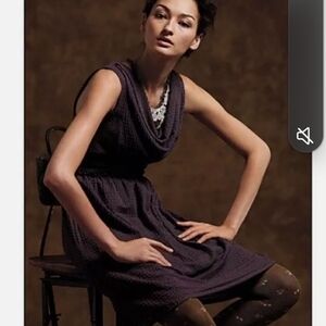 Anthropologie Ric Rac Purple cowl-neck dress